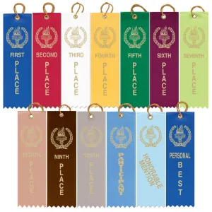 1-5/8" X 6" Stock Square Top Victory Torch Award Ribbon