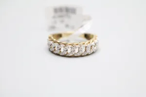 10K Yellow Gold Curb Style Diamond Ring (Size 7)