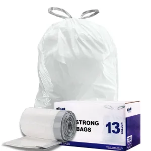 13 Gallon Drawstring Bags - 1.2 Mil - 100/Case