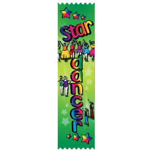 2" X 8" Stock Multicolor Pinked Top Star Dancer Award Ribbon