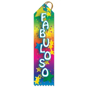 2" X 8" Stock Multicolor Point Top Fabuloso Award Ribbon