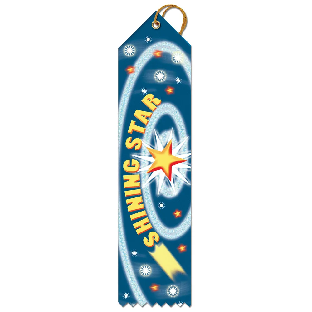 2" X 8" Stock Multicolor Point Top Shining Star Award Ribbon