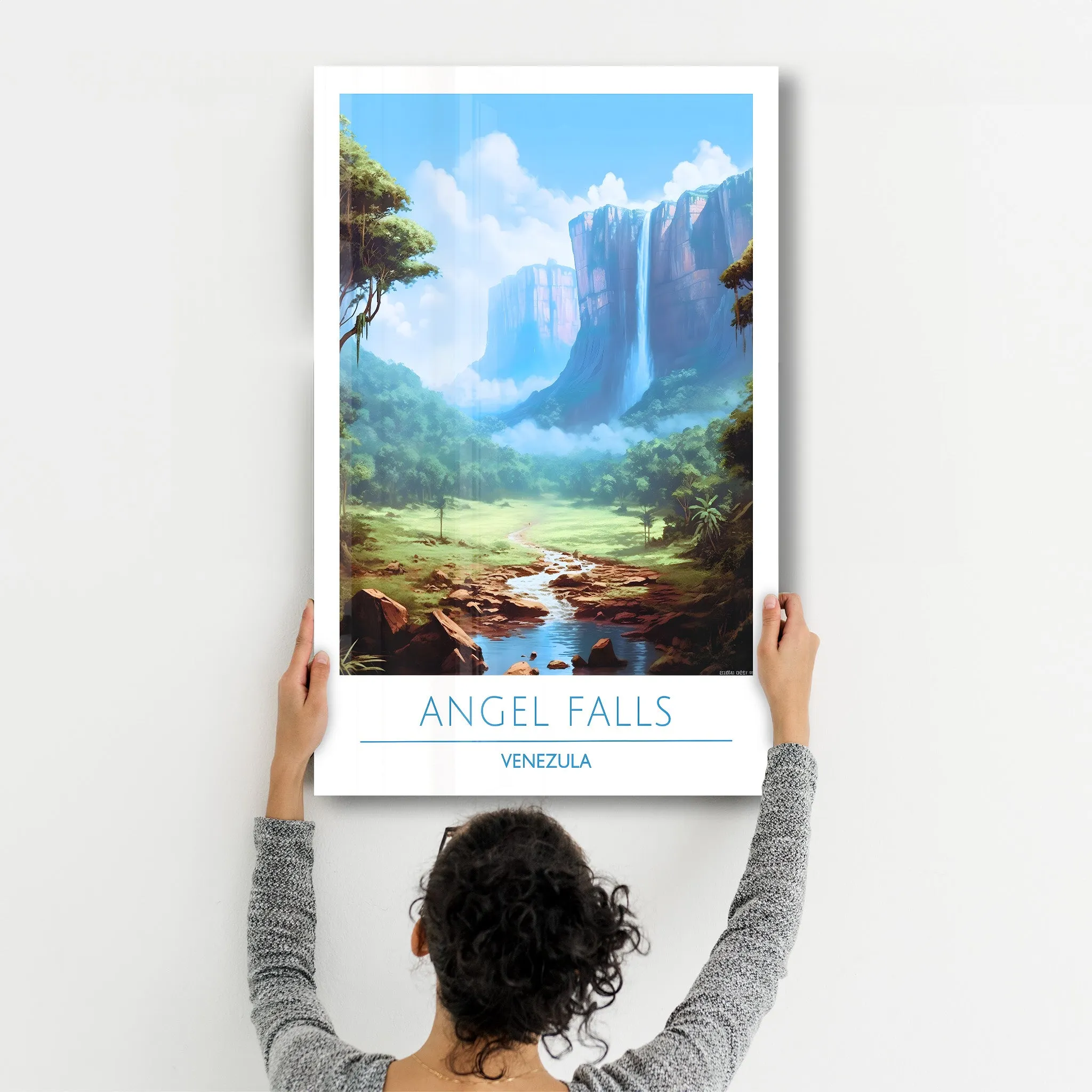 Angel Falls Venezula-Travel Posters | Glass Wall Art