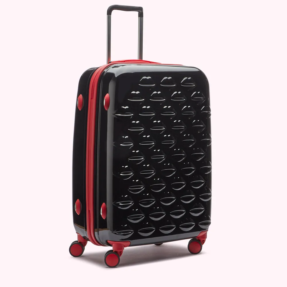 BLACK MULTI MEDIUM HARDSIDED INTEGRATED LOCK SPINNER CASE