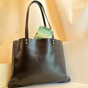 Black Portfolio Leather Tote Bag