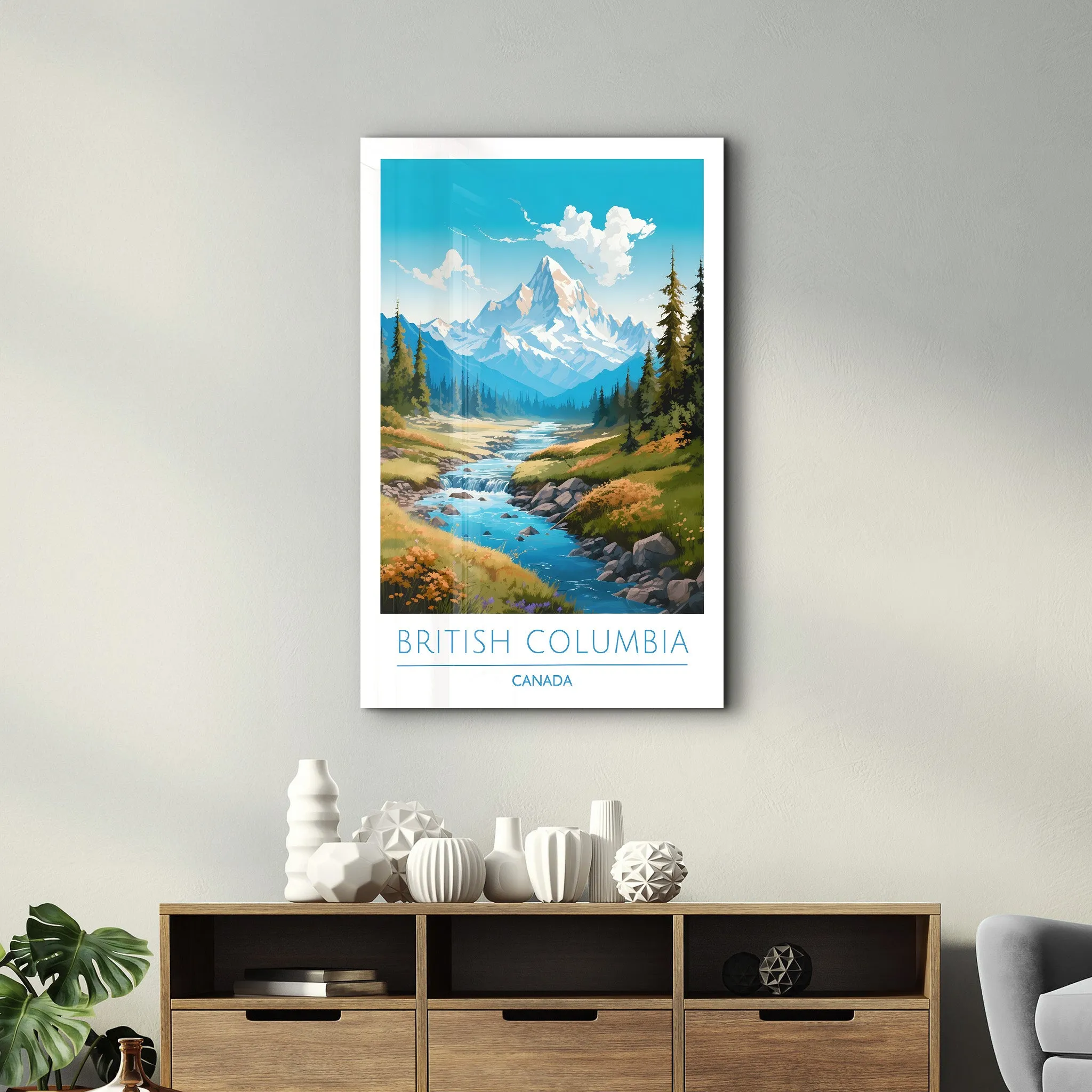 British Columbia Canada-Travel Posters | Glass Wall Art