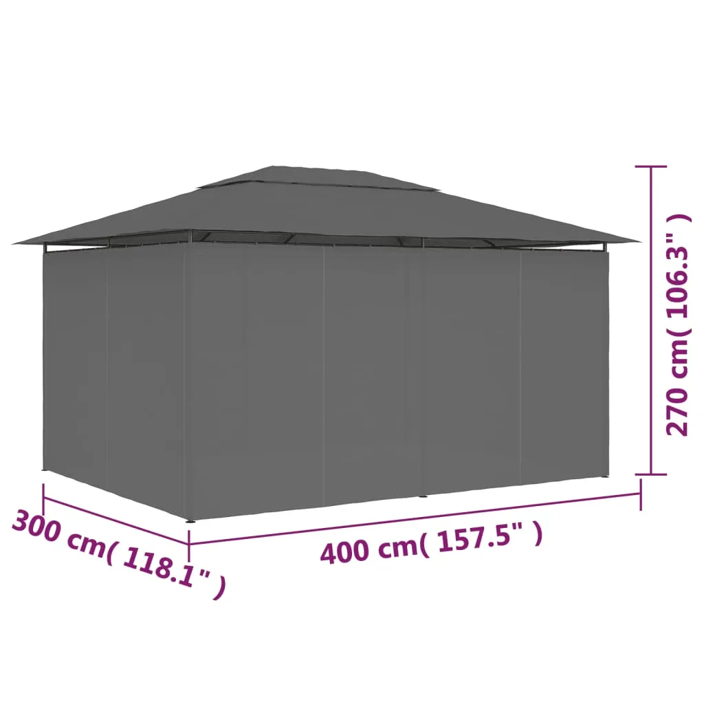 Garden Marquee with Curtains 4x3 m Anthracite