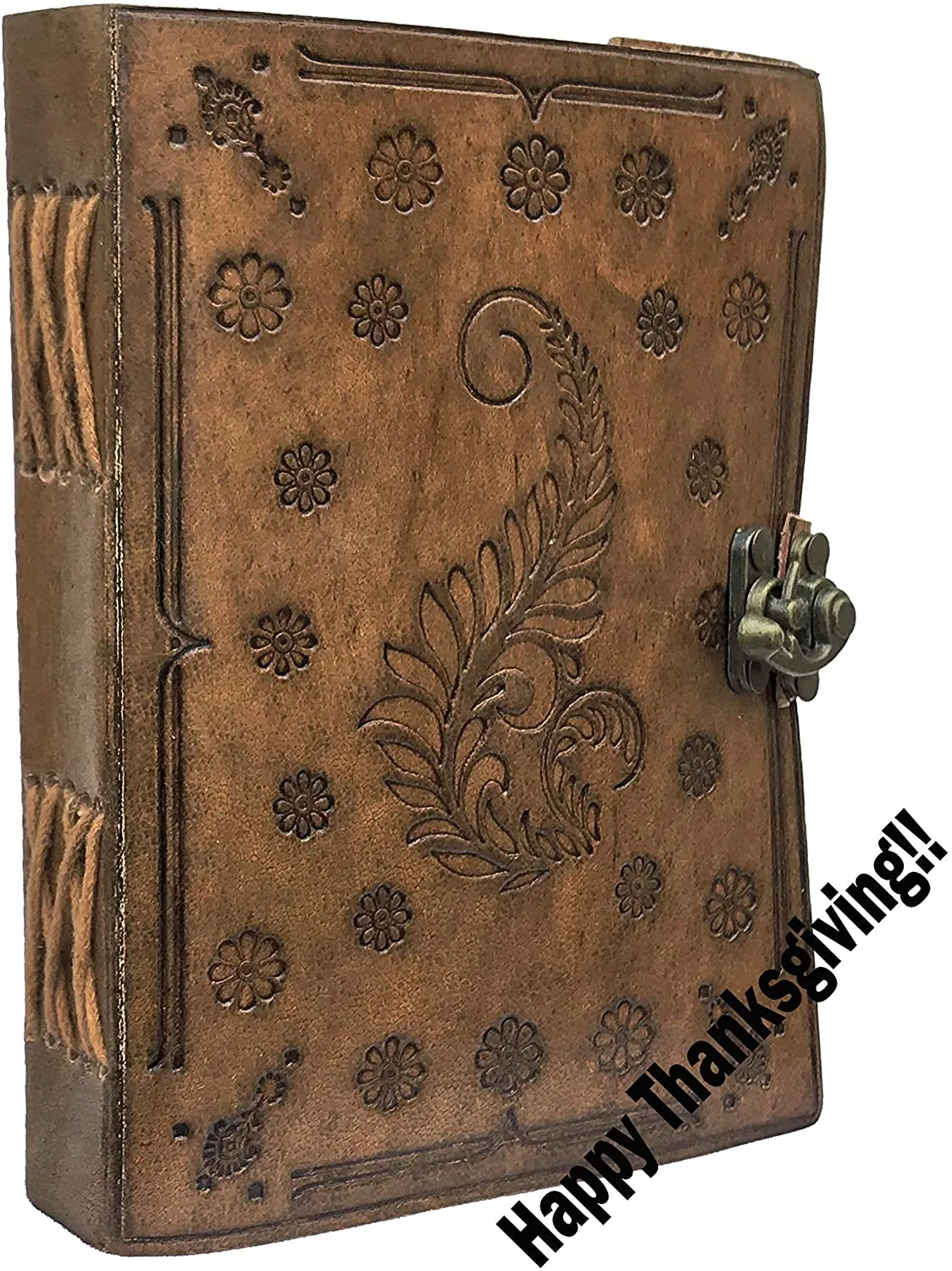 Leaf Embossed Antique Leather Journal