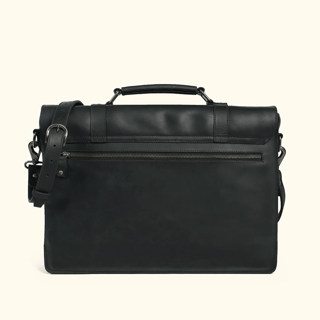 Limited Edition Jefferson Leather Messenger Bag | Black