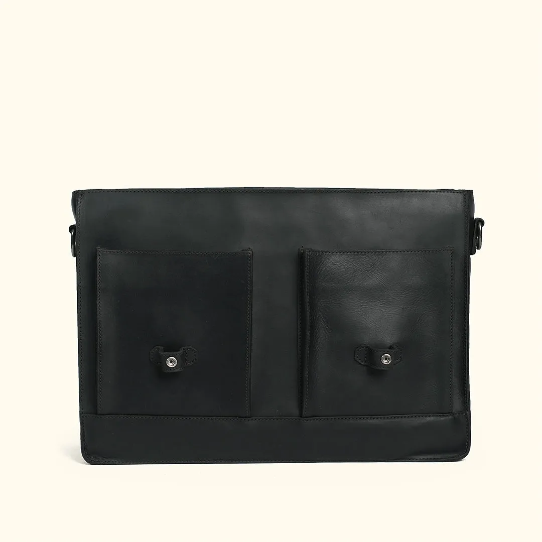 Limited Edition Jefferson Leather Messenger Bag | Black