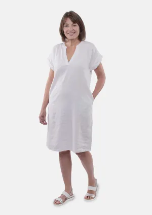 Linen Rich Dress With Pockets