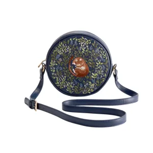 Navy Circle Bag With Embroidered Dormouse