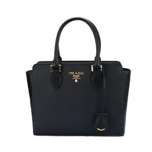 Prada Saffiano Borsa Black Leather Shoulder Tote Handbag