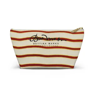 Red White Stripe Accessory Pouch w T-bottom