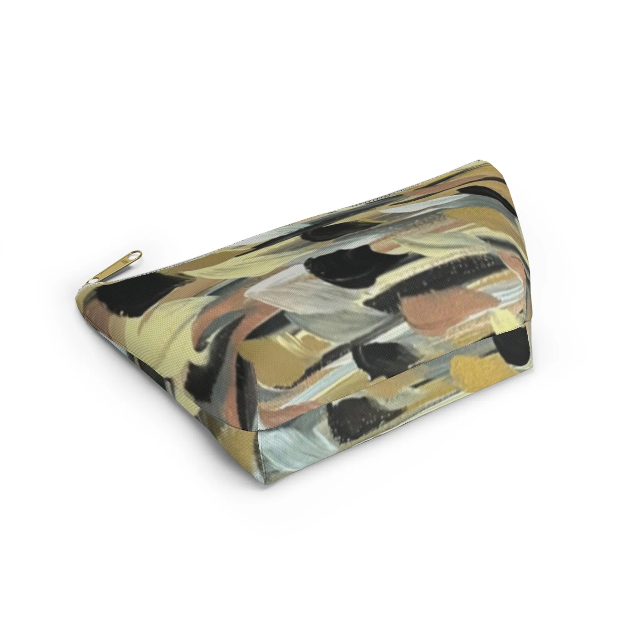 Rose Gold Brushstrokes Accessory Pouch w T-bottom