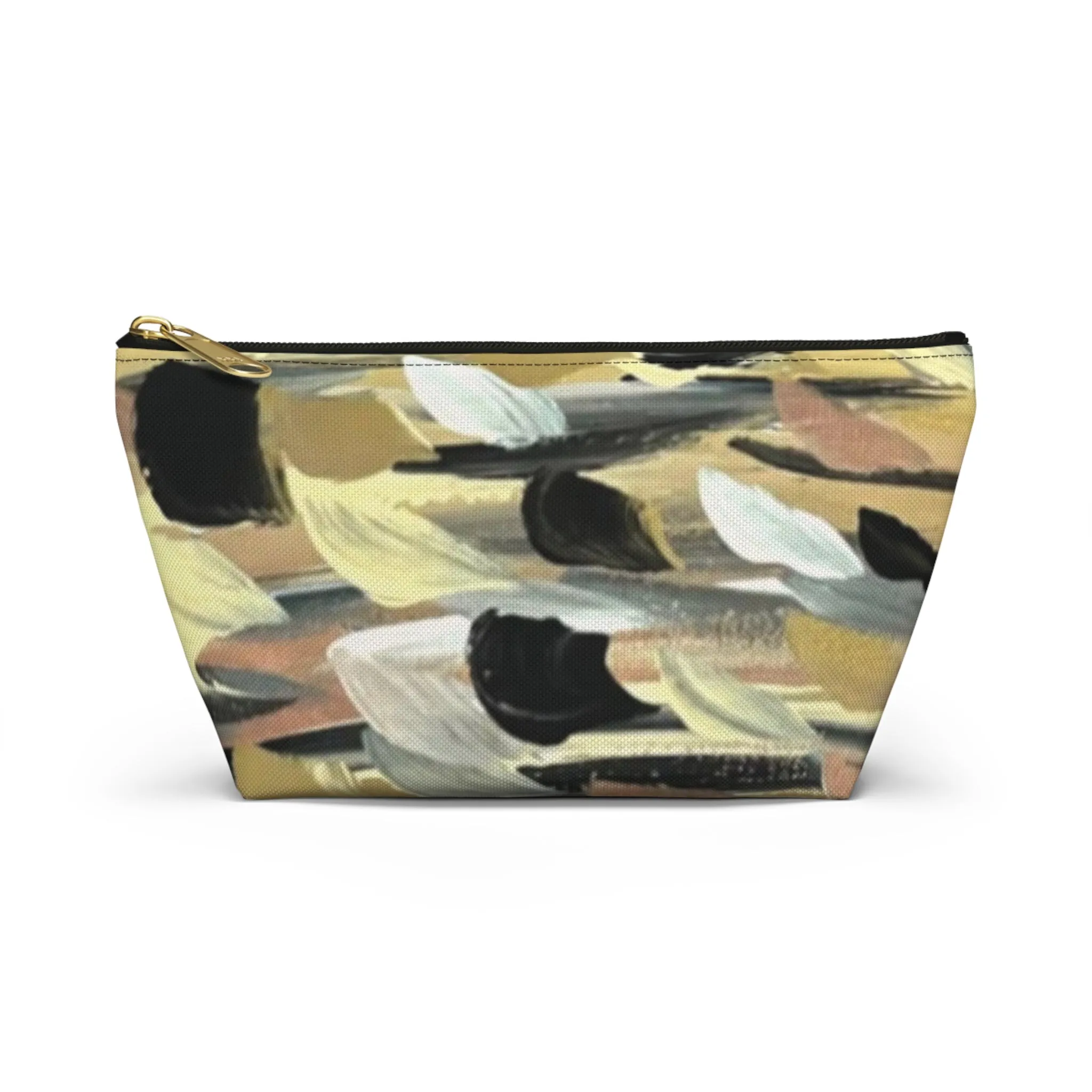 Rose Gold Brushstrokes Accessory Pouch w T-bottom