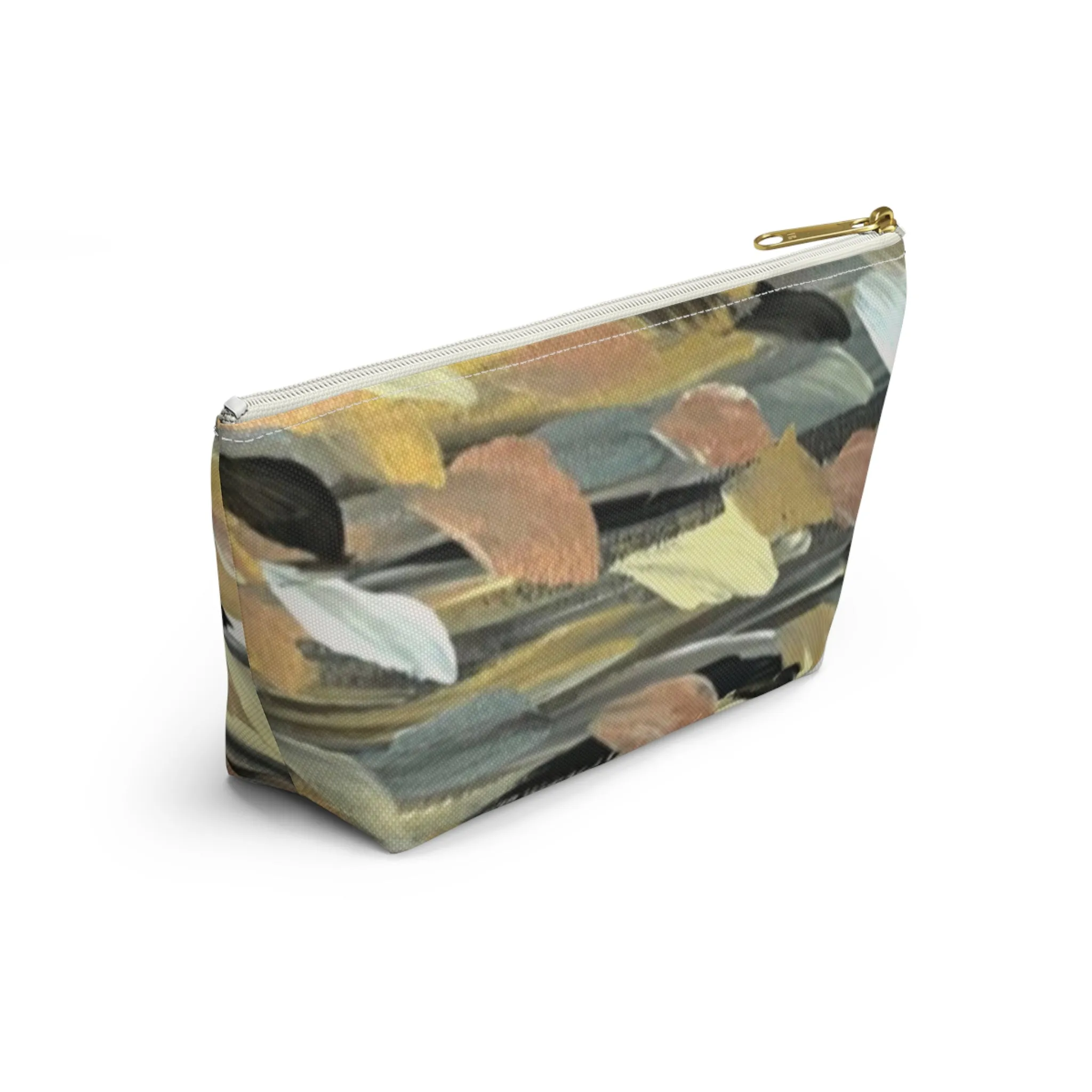 Rose Gold Brushstrokes Accessory Pouch w T-bottom