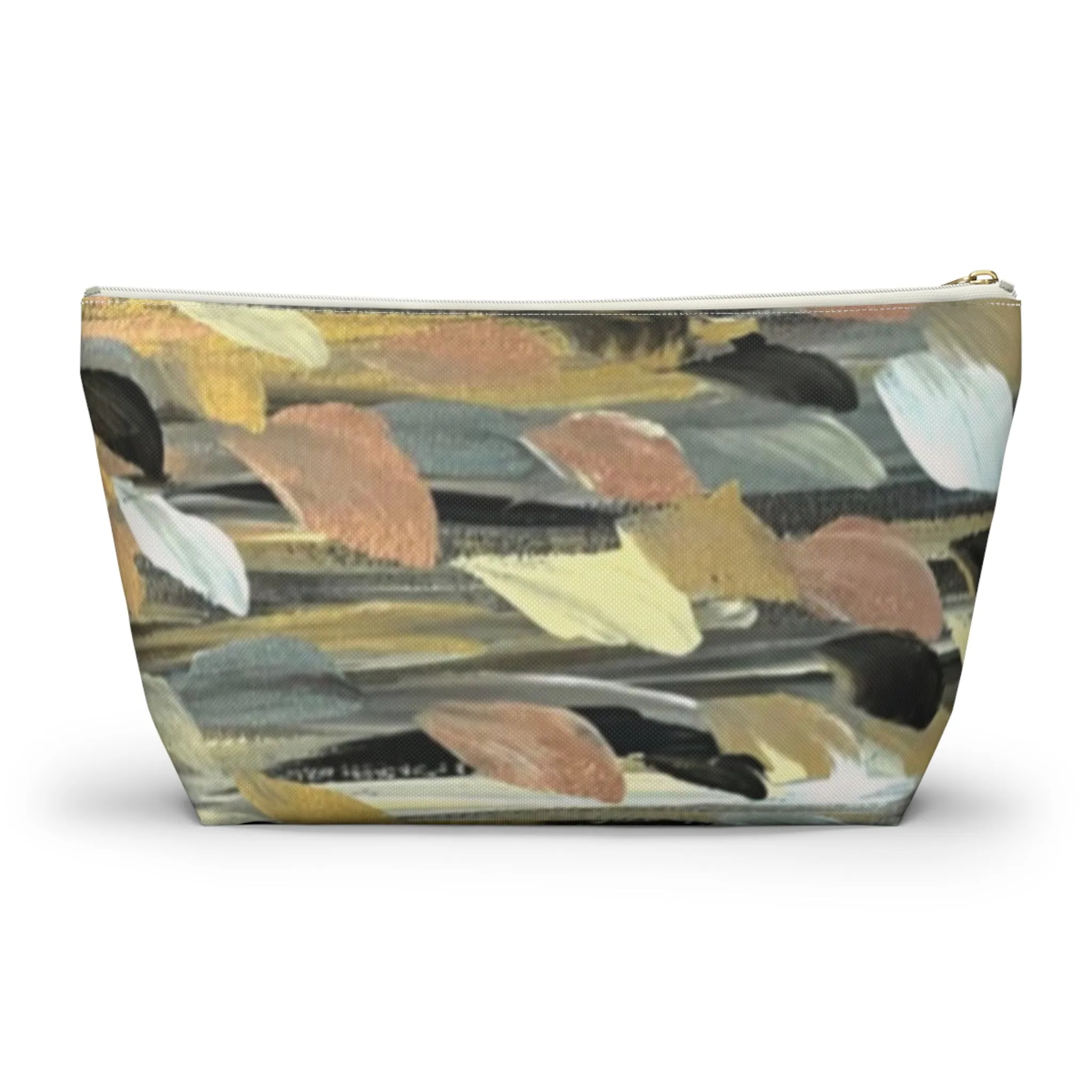 Rose Gold Brushstrokes Accessory Pouch w T-bottom