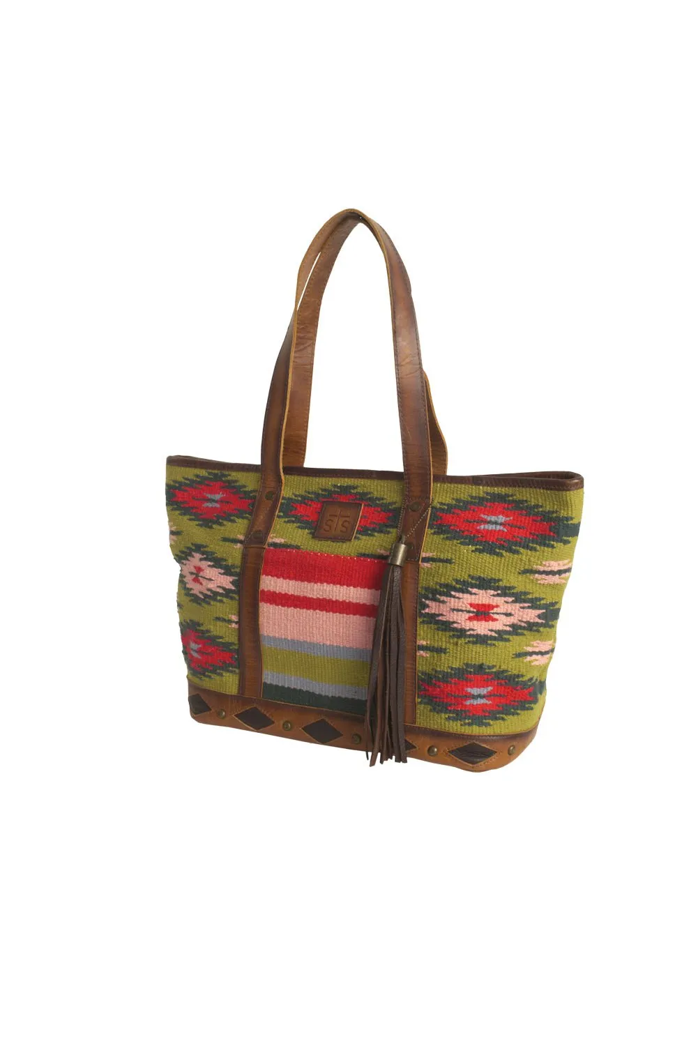 STS Ranchwear Womens Baja Dreams Multi-Color Leather Shoulder Tote Bag