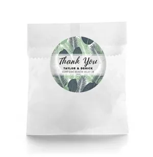 Tropical Leaves Wedding Favor Labels