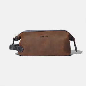 Wash Bag - Brown Suede by Baron