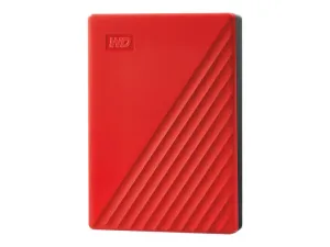 Wd My Passport Wdbpkj0040brd - Hard Drive - Encrypted - 4 Tb - External (Portable) - Usb 3.2 Gen 1 - 256-Bit Aes - Red