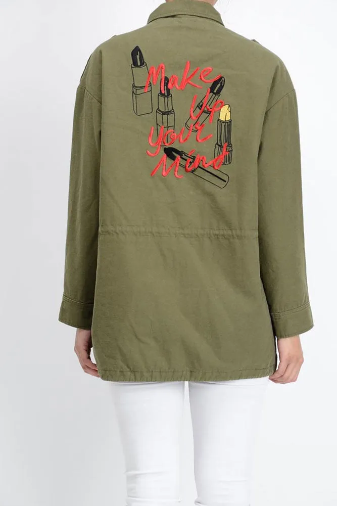 Women's Embroidered Military Jacket